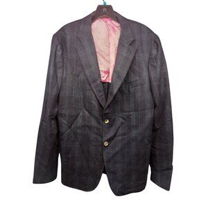 Isaia Napoli Mens Plaid Blazer 56 8R Made In Italy 100% Wool NEW WITH TAGS!